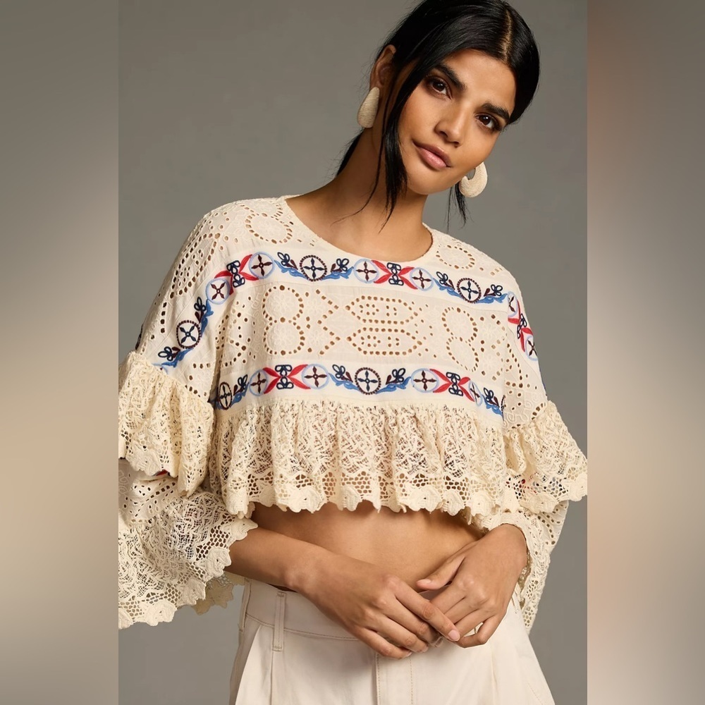 NWT Ruffle Lace Shrug